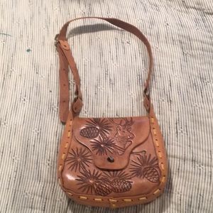 Vintage leather tooled purse